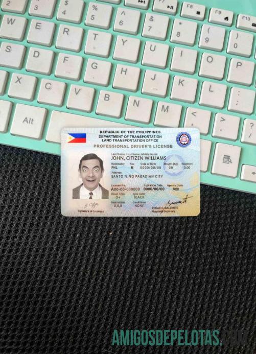 Carteira de habilitação das Filipinas fotolook frente modelo